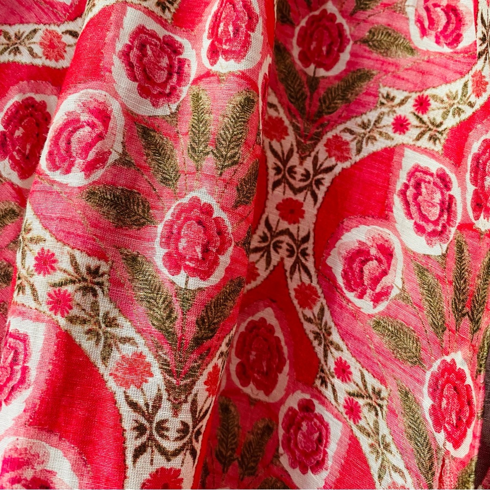 New Zara Linen Floral Button Down Size Medium Midi Dress - Picture 8 of 10